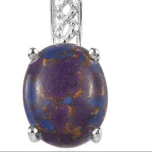 Purple turquoise sterling silver pendant